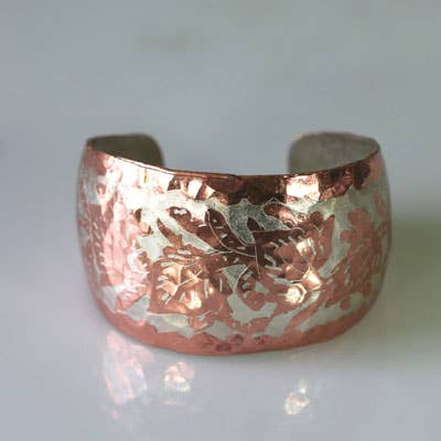 Brazalete grande chapado en cobre/plata para venta al por mayor de Moosepablos, Inc.