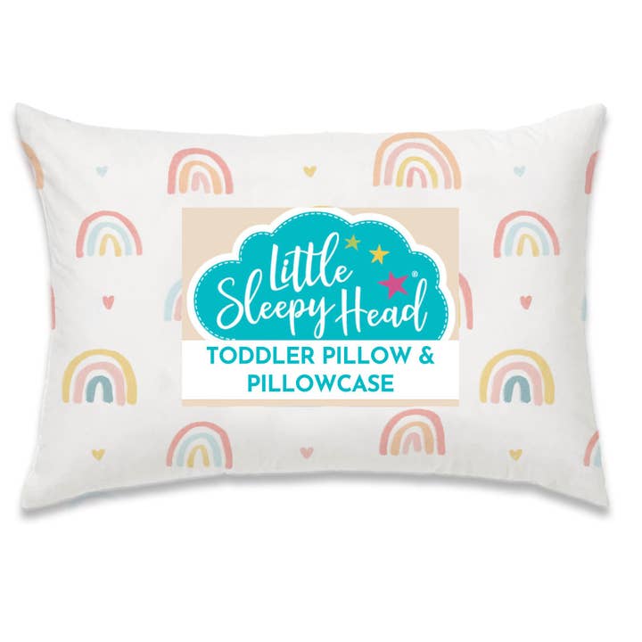 Toddler Pillow + Pillowcase Set - Rainbows - 13"x18" for wholesale by Little Sleepy Head