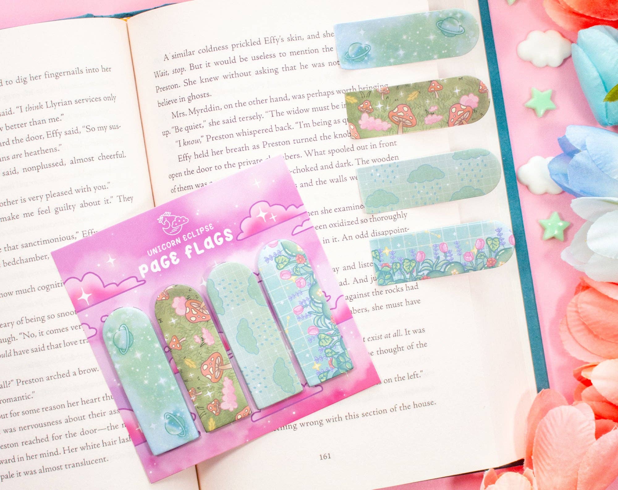 Unicorn Eclipse - Wholesale Sticky Notes - Page Flags (Green)4