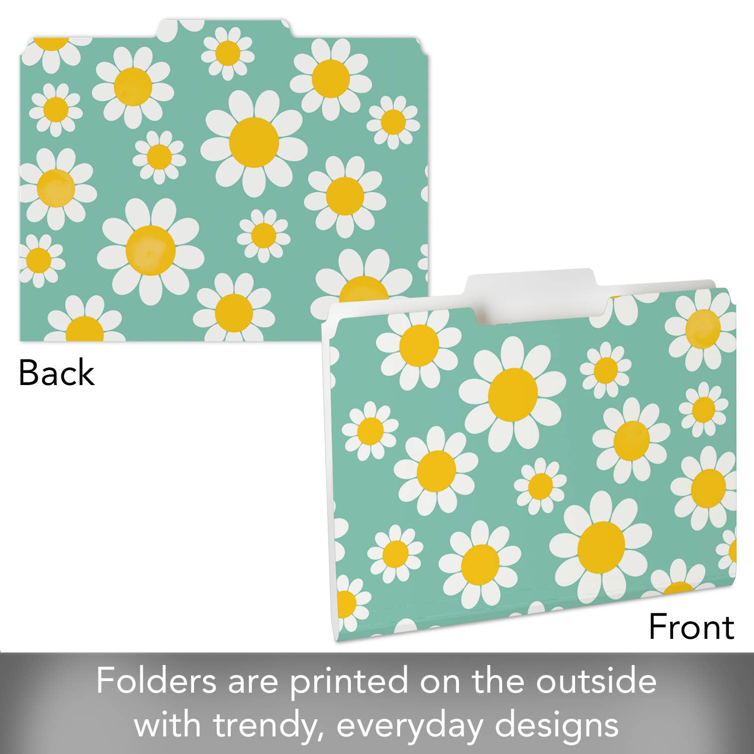 Conimar Promotions - Wholesale Folders - "Daisy" Single Decorative Reusable File Folders  1