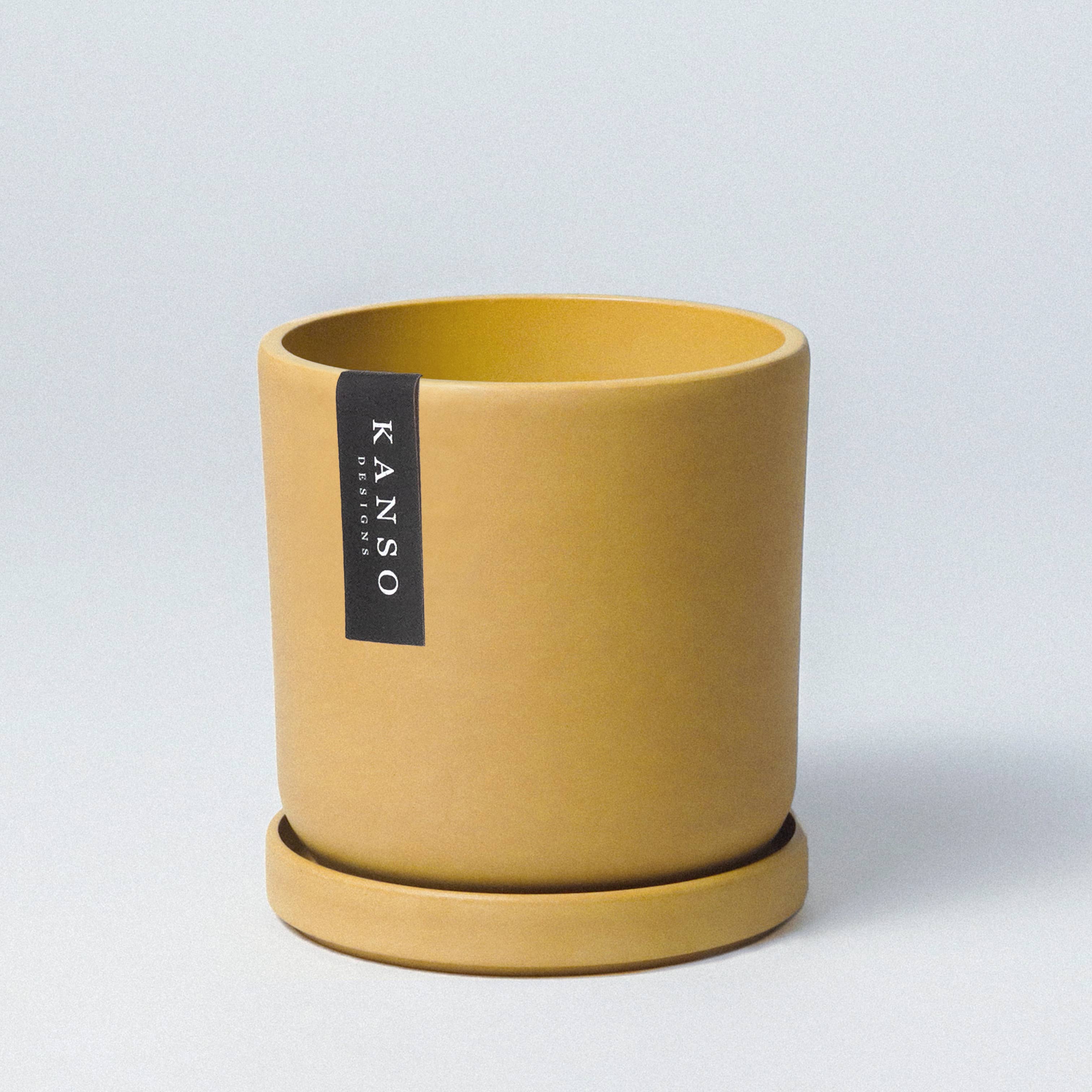 Kanso Designs - Vente Pot - Jardinières et soucoupes à graines de moutarde et en argile saupoudrée de 7 et 4 pouces 1