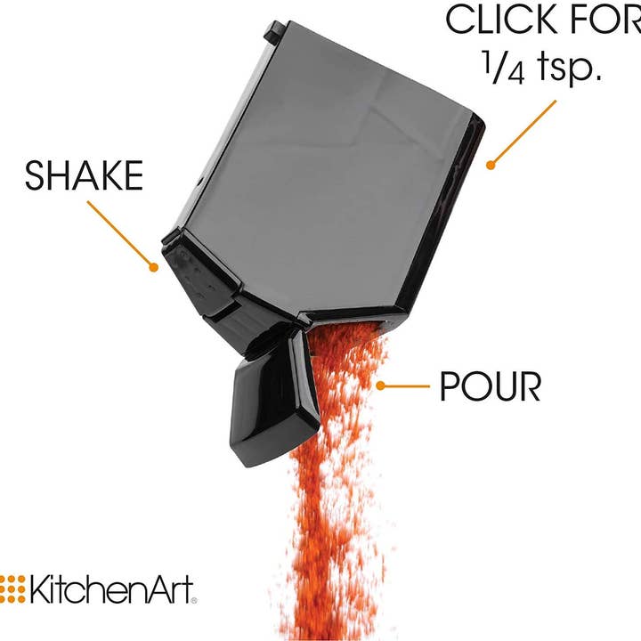 Fox Run Brands - Vendita all'ingrosso Portaspezie - KitchenArt Select-A-Spice - Carosello con misurazione automatica, colore: nero
