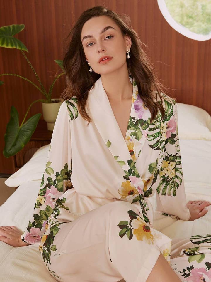 Ulivary - Wholesale Sleepwear Set - Women's - Tropical Pajama Set 2 Pcs