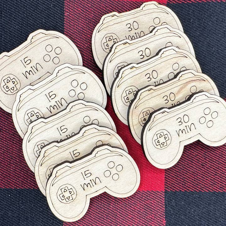 Video Game Screen Time Activity Tokens for wholesale by Sconnie Squirrel
