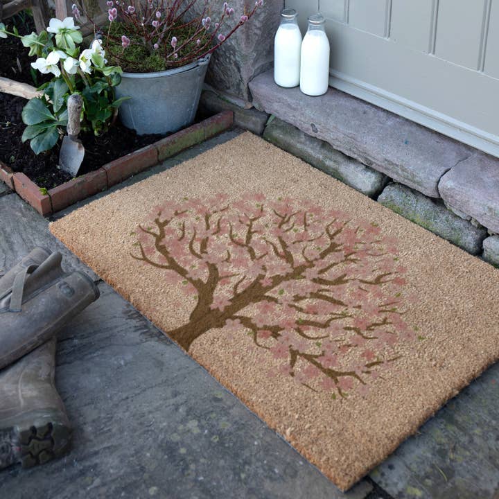 Blossom Tree of Life Coir Doormat (90 x 60cm) for wholesale by Artsy Mats