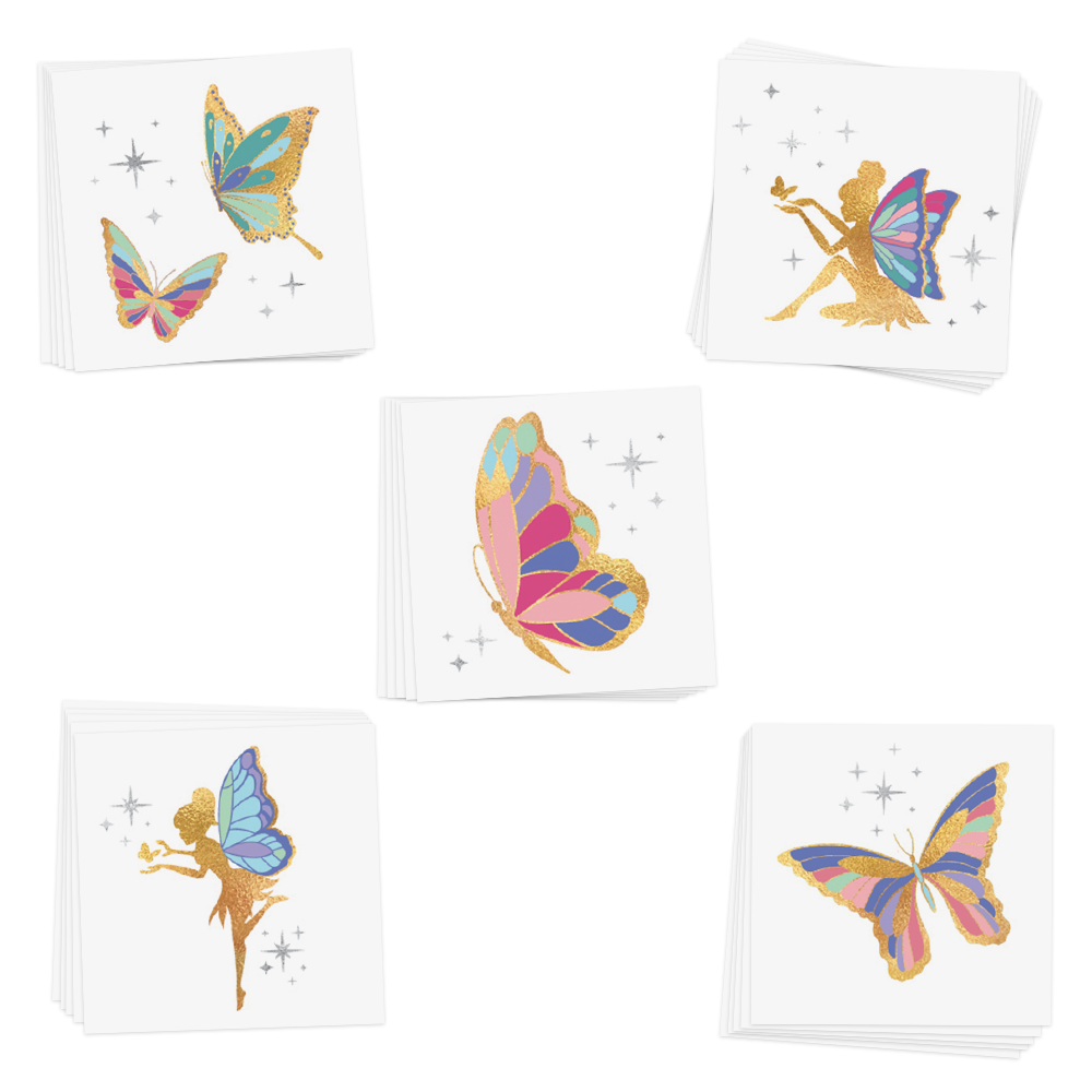 Flash Tattoos - Wholesale Temporary Tattoo - Kids - BUTTERFLIES & FAIRIES VARIETY SET0