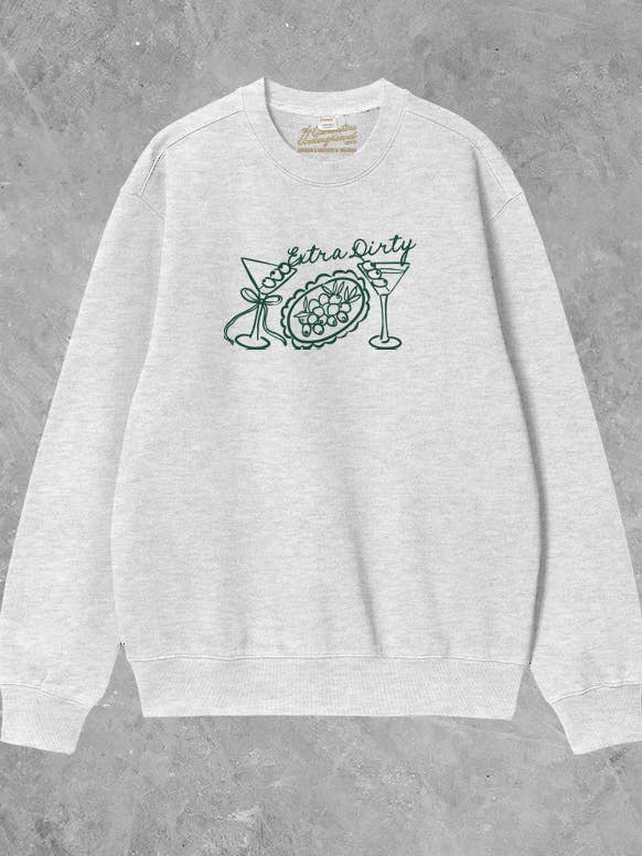 Extra Dirty Martini, Sweatshirt en coton des années 90 à coupe carrée pour la vente par The Clandestine Underground