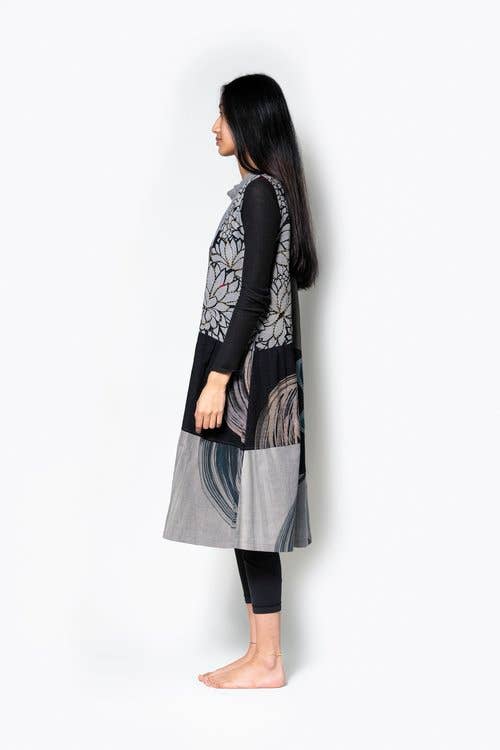 YAZA – wholesale Dress – Women's – DJ17169 Kasur Batik Dress - Grey1