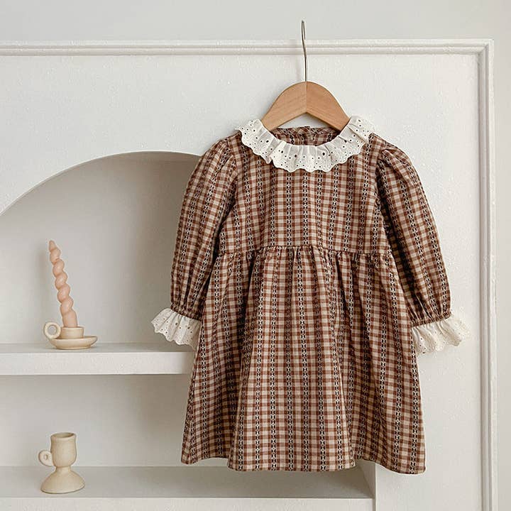 MyKids-USA® - Wholesale Clothing Set - Baby - New Spring/Autumn Baby Vintage Plaid Onesies And Dress For G