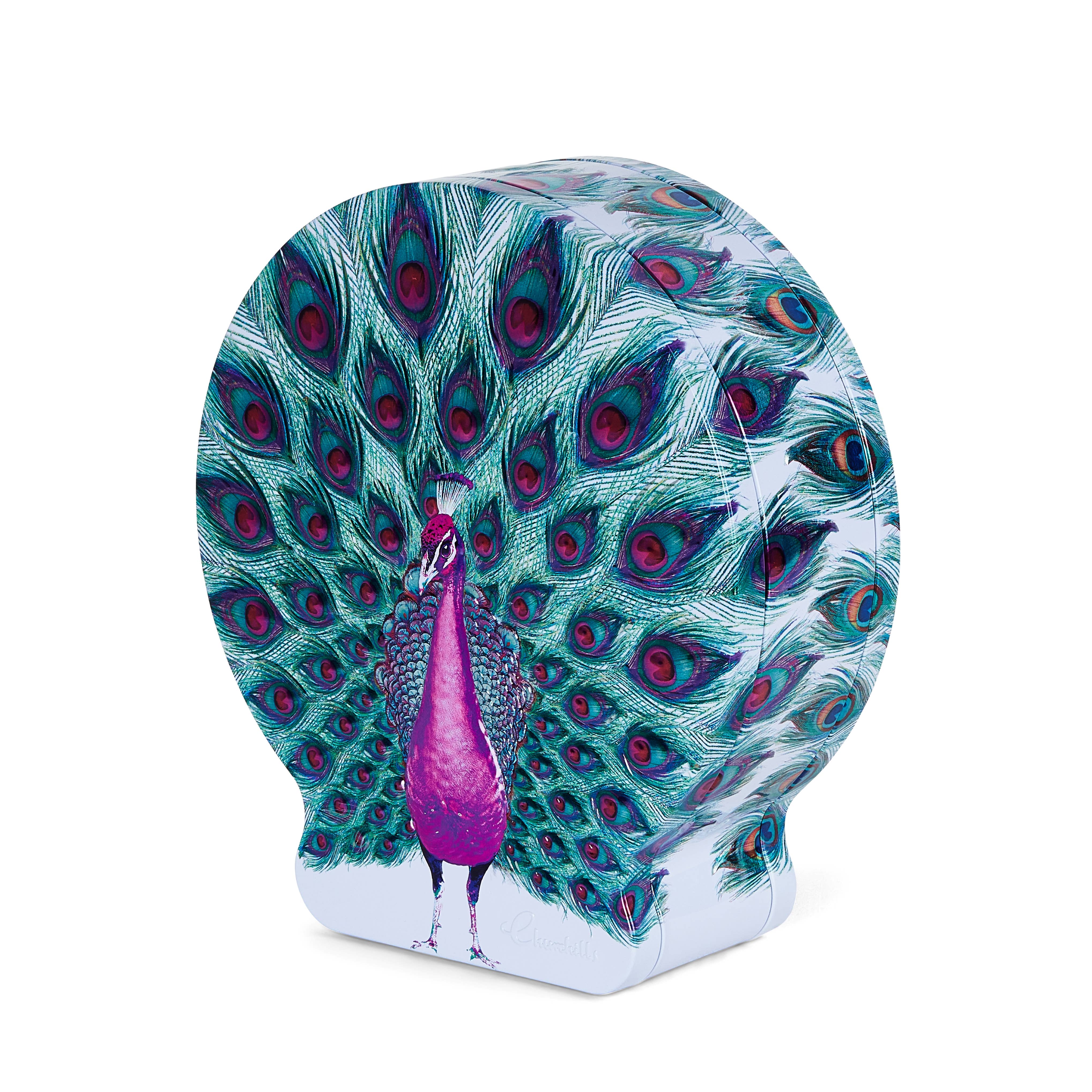 Churchill's Confectionery – wholesale Biscuit – Royal Peacock Gift Tin with Shortbread Petticoat Tail 1