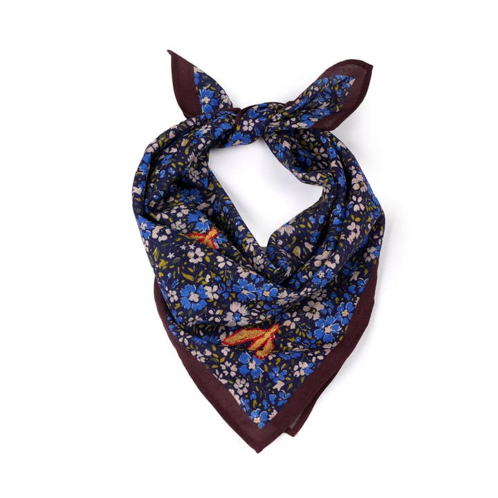 Bandana Anne Brodé Libellule - Bleu pour la vente par Vismaya - A Brand by Shivani LLC
