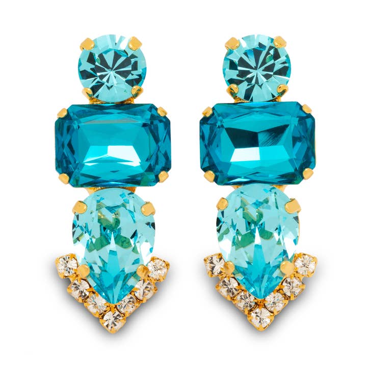 Eugenie Earrings Aqua for wholesale by French Attic