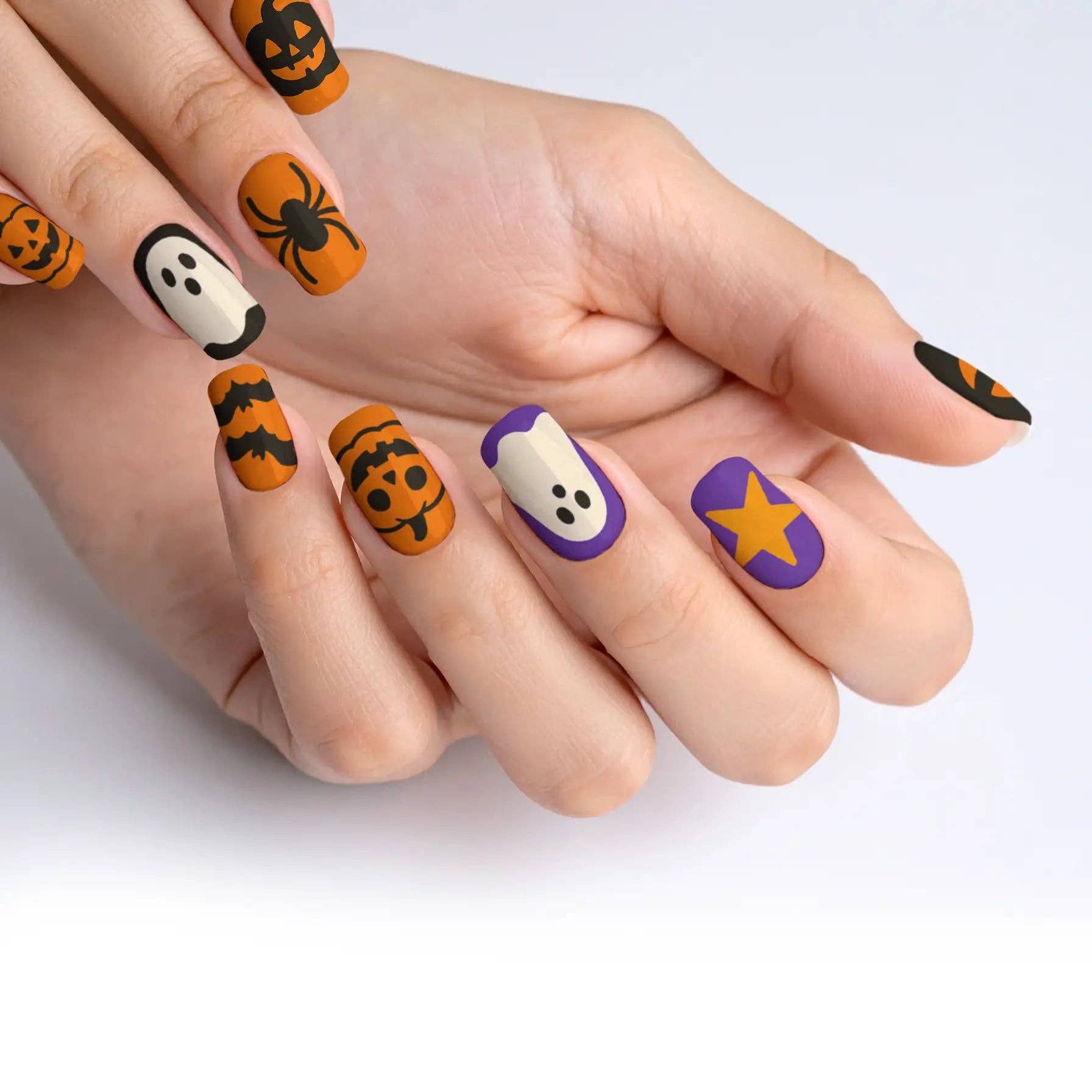 FYNE BODY - Wholesale Press-on/fake nails - Pumpkin Patch Glam Halloween Press-On Nails90