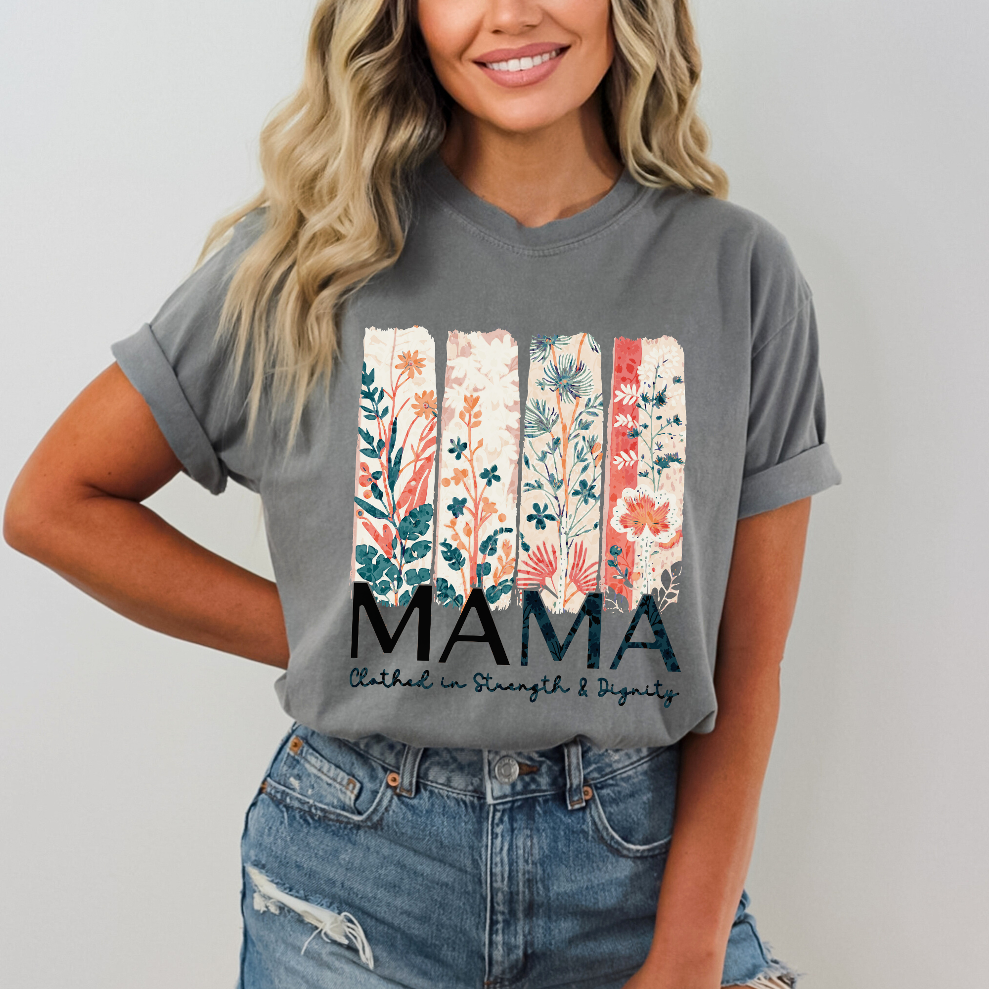 Scripted Pearl - Wholesale Screen Printed T-Shirt - Women's - Proverbs 31 Mama Comfort Color Christian Mother's Day Tshirt13