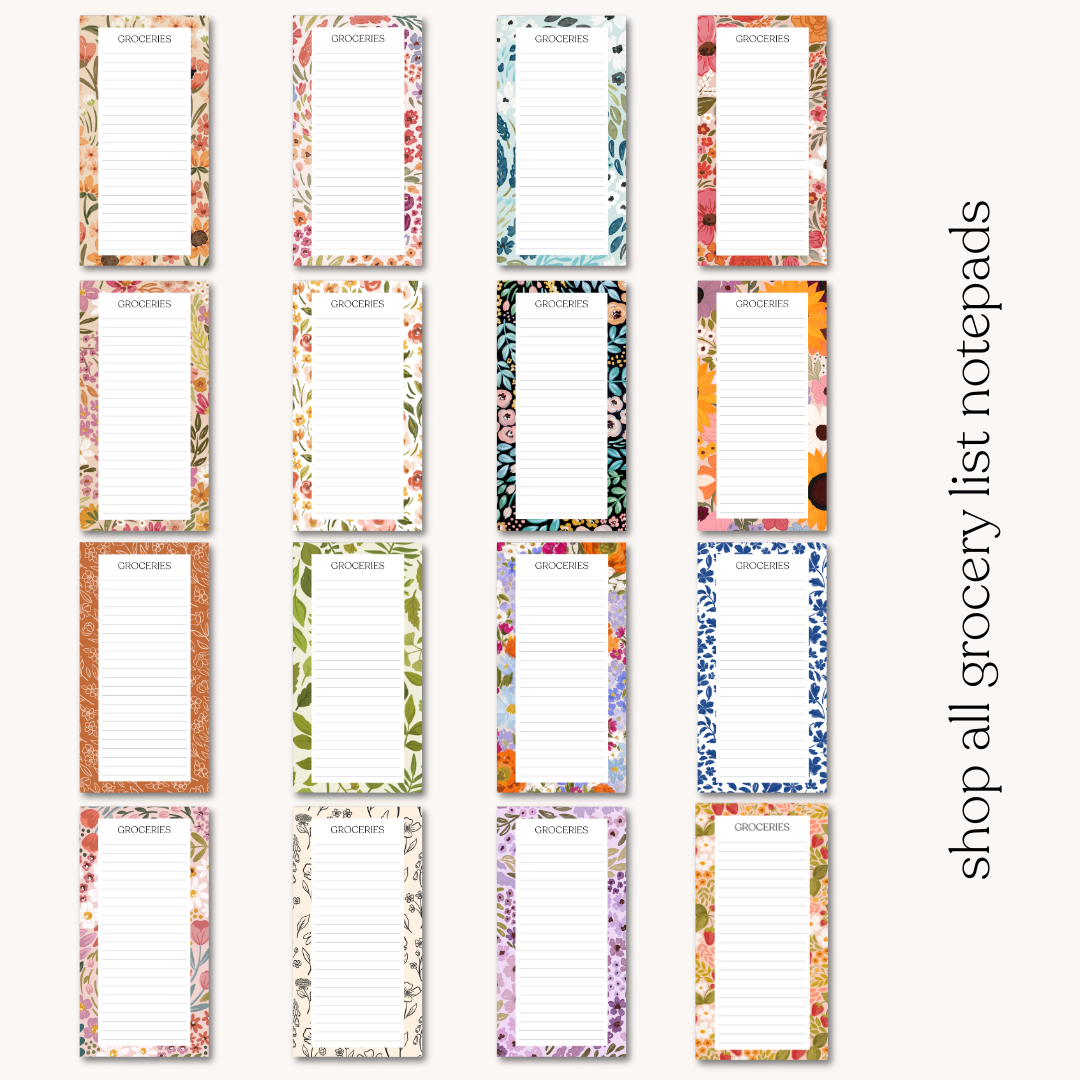 Elyse Breanne Design – wholesale Notepad – Rainbow Garden Magnetic Grocery Notepad2