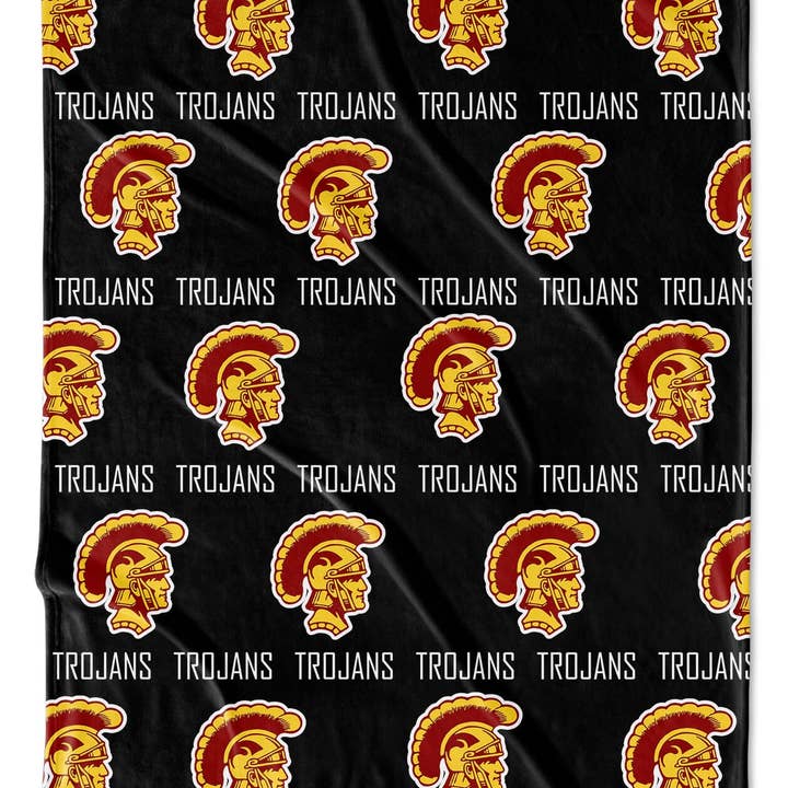 Highway 3 - Wholesale Throw Blanket - Repeating Mascot/Logo Blanket with Custom Text Lines