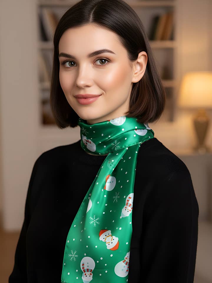 Christmas Scarf Multi Color Snowman Holiday Gift for wholesale by SERENITA