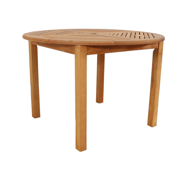 Sunnydaze Decor - Vente Table de terrasse - Table à manger ronde de patio en bois Meranti de 42,75 po