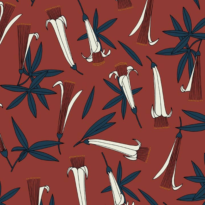 FLORA Carmin vliesbehang voor wholesale door Fox And Roses