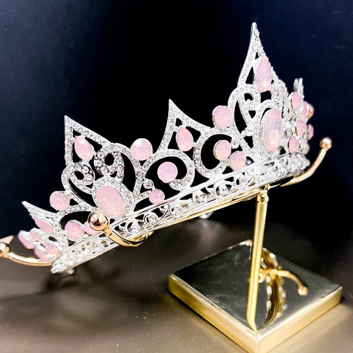 Happy Dream Gifts - Wholesale Tiara - Women's - Princess Tiara, Pink Gemstone Tiara, Silver Crystal Tiara