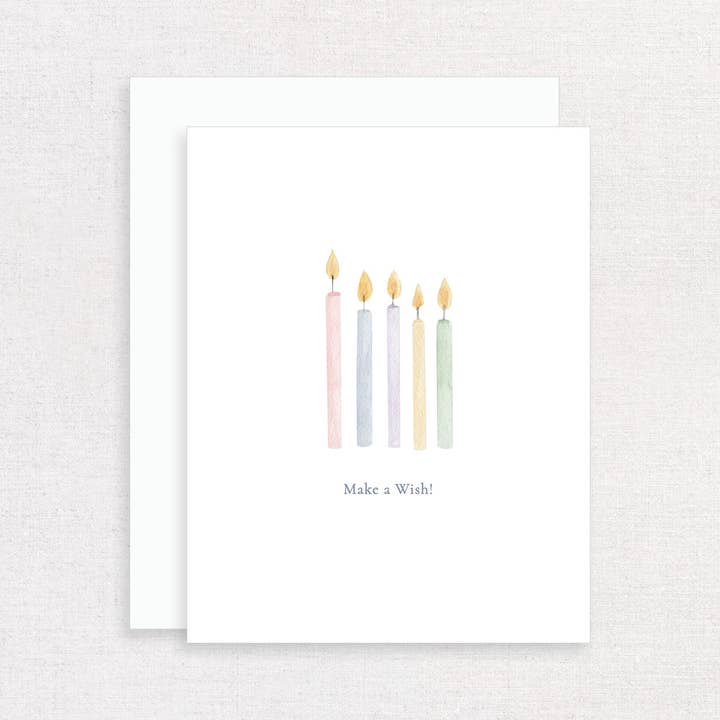 Make a Wish Birthday Candles Greeting Card for wholesale by Korynne and Company