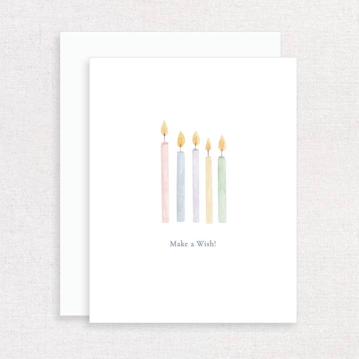 Make a Wish Birthday Candles Greeting Card for wholesale by Korynne and Company