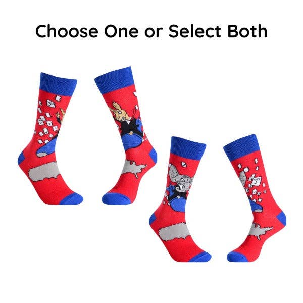 Political Humor Socks - Vote or Suffer the Consequences from the Sock Panda for wholesale by Sock Panda