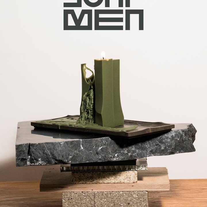 BOLTBOLT - Wholesale Novelty Candle - SOAPMAN Vertical Bar Sculpture Candle - Wild Growth of Grass - Olive Green10