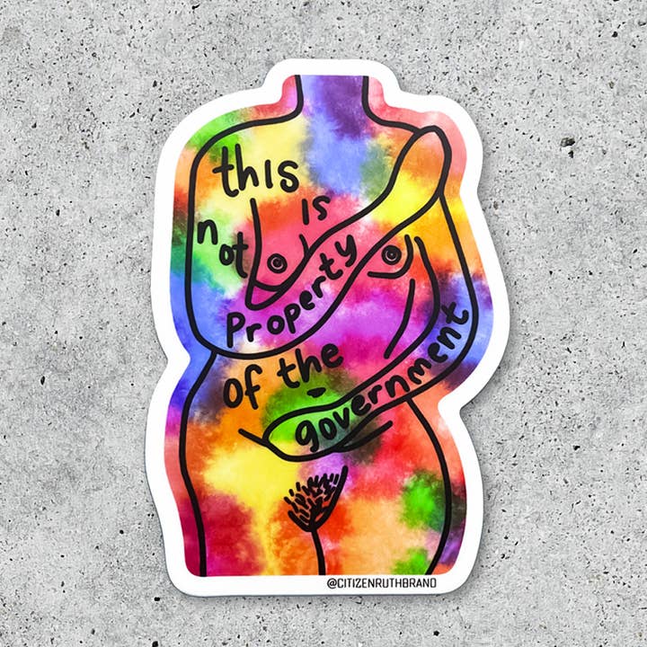 Adesivo in vinile This Is Not Property of The Government per la vendita all'ingrosso da parte di Citizen Ruth