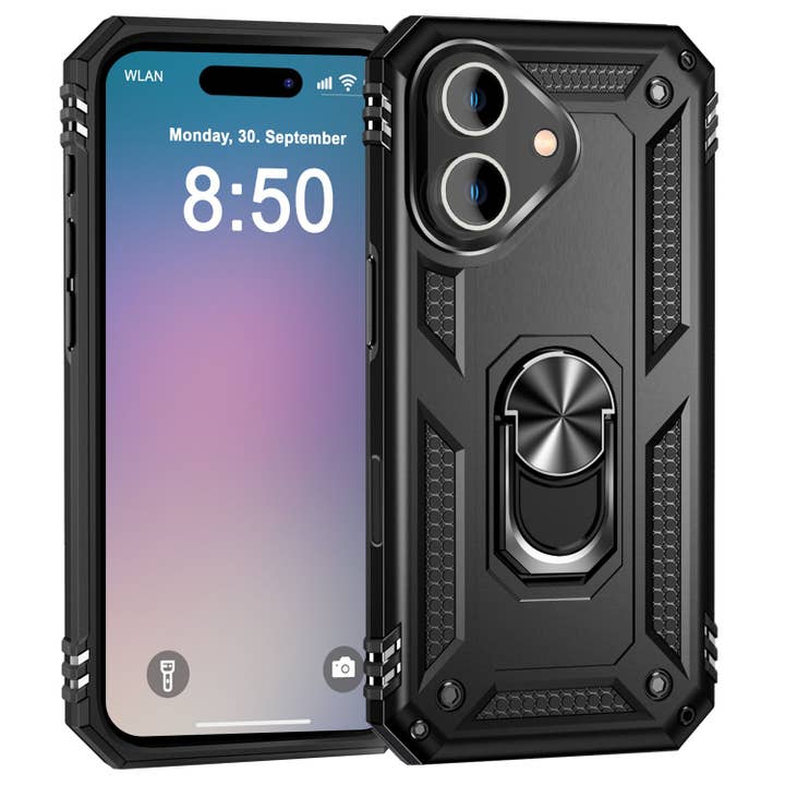 Coque de téléphone NALIA style militaire pour iPhone 16, coque blindée de protection extrême avec anneau à 360° pour la vente par SchnappFreude