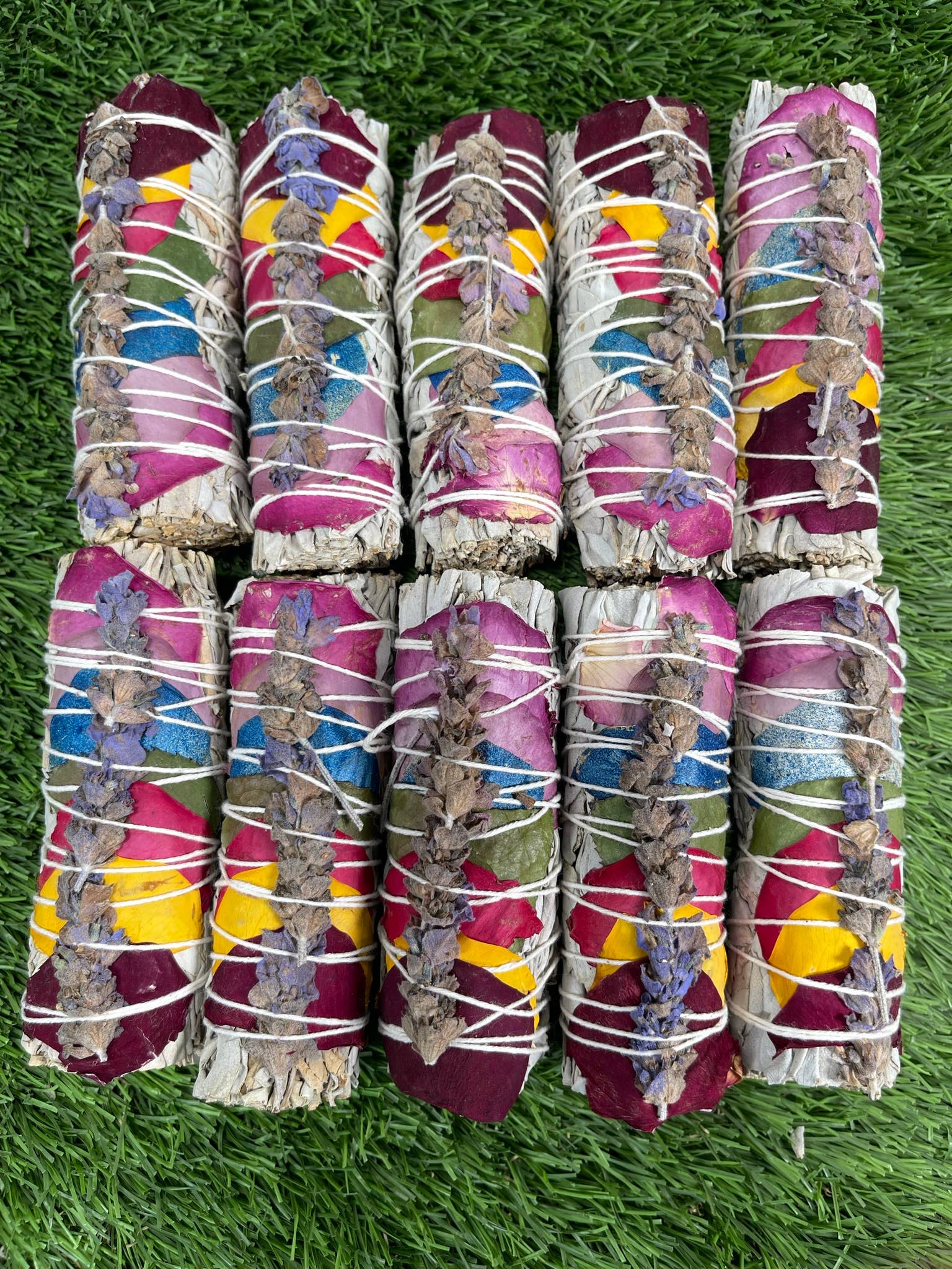 CaNatureLover - Wholesale Sage Bundle - ORGANIC 7 chakras white sage + Lavender, Hand Wrapped.9
