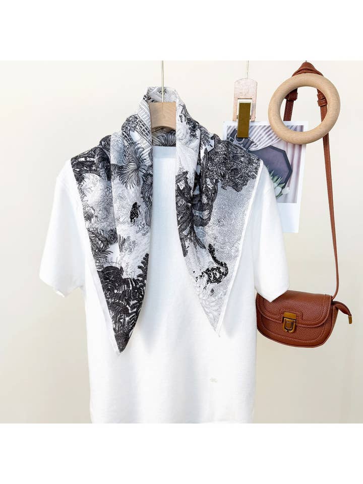 Scarvii - Vintage Botanical Print Square Scarf for wholesale by Funkyrel® Atzbranding Limited