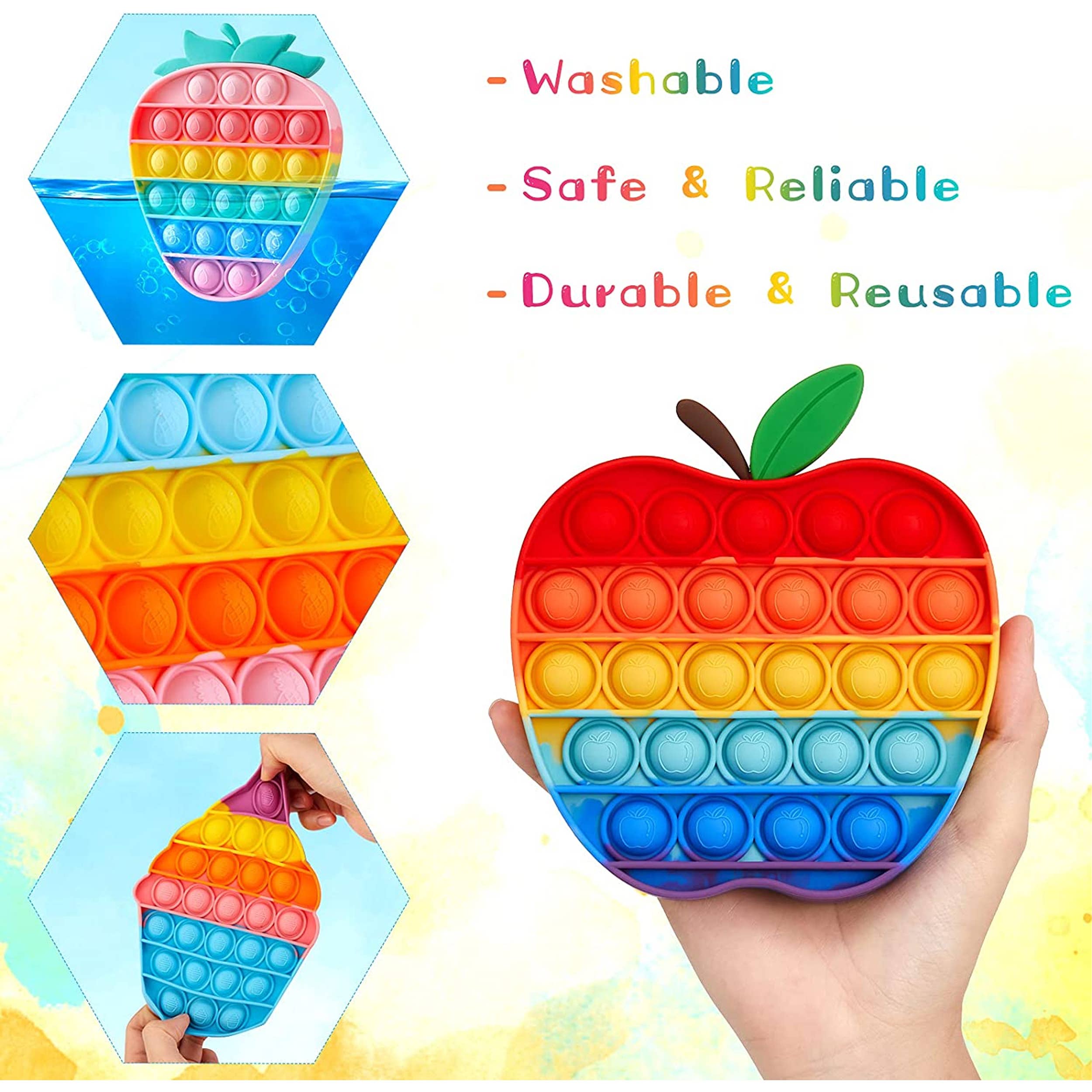 JSBlueRidge Toys - Wholesale Fidget Toy - Kids - Mix Fruits Pop It Fidget Stocking Stuffer Kids Toy2