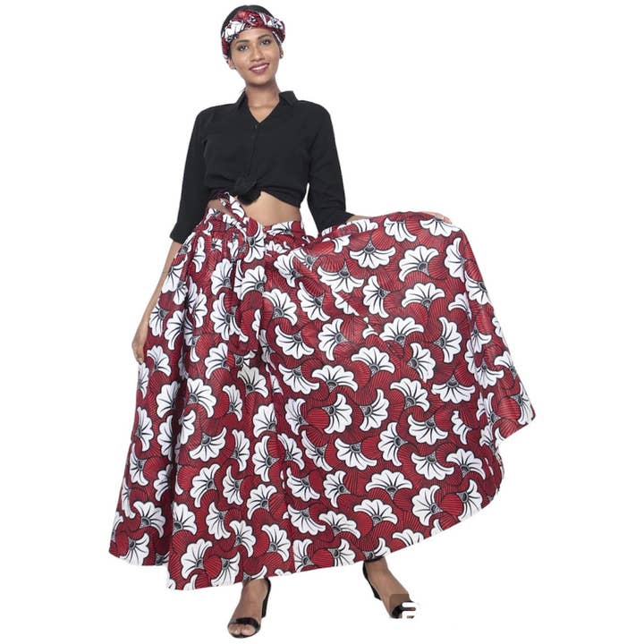 African Stars - Wholesale Skirt - Women's - Women's African Printed Long Maxi Skirt -- FI-3221