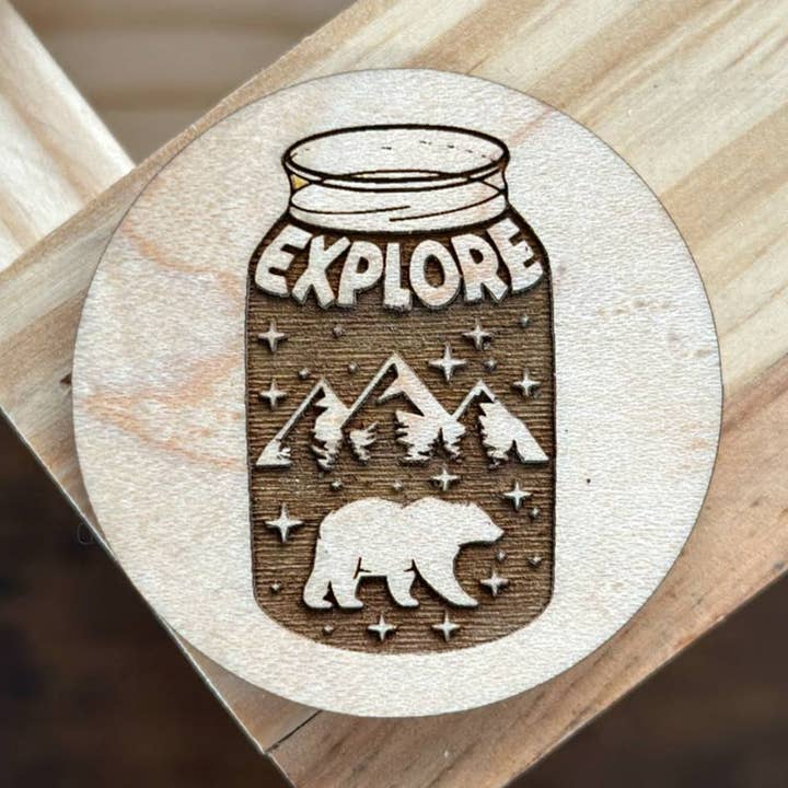 EXPLORE | Wood Magnet for wholesale by Fuzzy Loon Designs