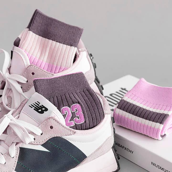 Ivedin - Wholesale Socks - Women's - High Cotton Lilac Sports Socks Packs for Women3