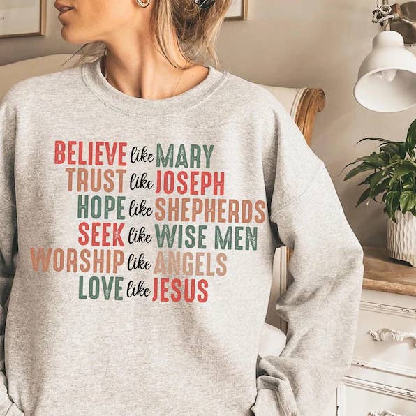 Christmas Faith Based Shirt | Love Like Jesus Holiday for wholesale by Southern Comfort Boutique