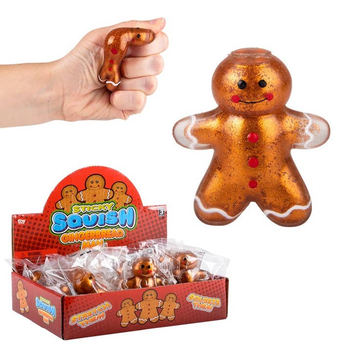 La Luna Bella - Toys - Wholesale Squishy Toy - Kids & Baby - 2.25" SQUISH STICKY GINGERBREAD MAN LLB Christmas