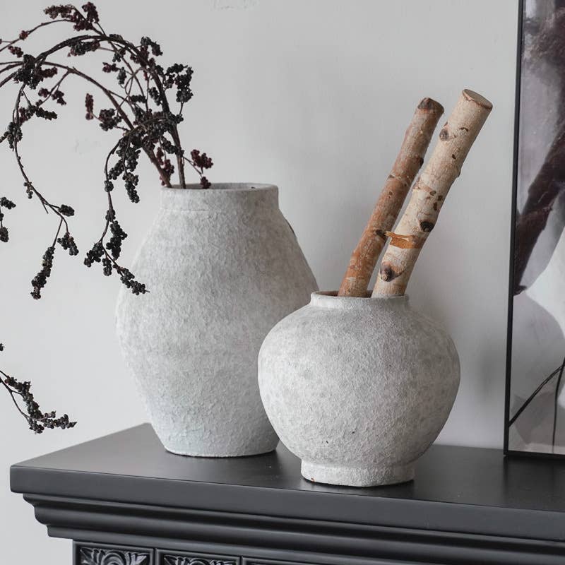 Sweet Home Deco - Vente Vases - Vase en terre cuite fait main, pot d'art en céramique blanc mat10