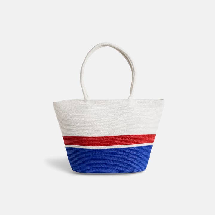 Tote rayé patriotique SS26 pour la vente par COCO + CARMEN
