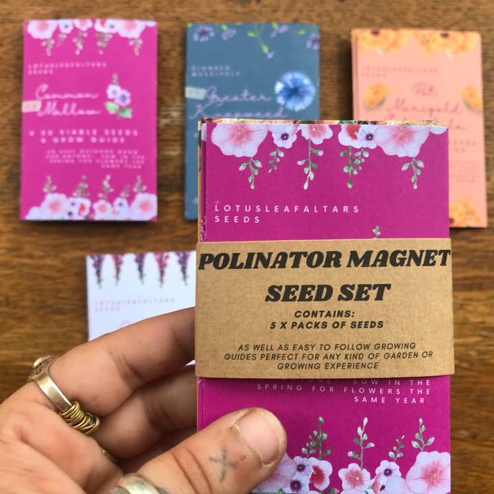Pollinator Magnet Seed Set - Med farverige vækstguider! for engroshandel hos lotusleafaltars