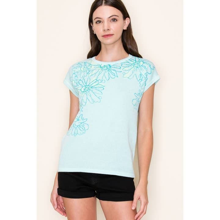 STACCATO - Wholesale Knit Sweater - Women's - FLOWER JACQUARDED SWEATER TOP