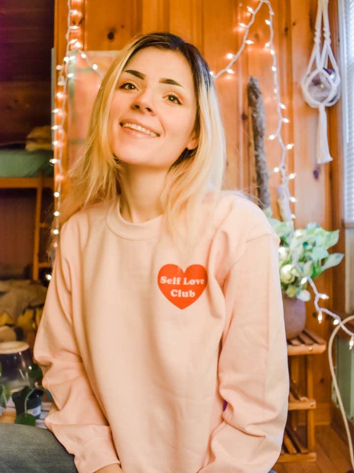 The Funnel Cake Tree - Wholesale Graphic Sweatshirt - Women's - Self Love Club Crewneck Pullover4