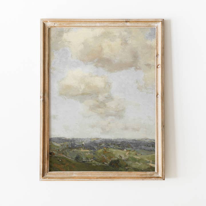 Hyggely - Wholesale Art Print - Vintage Landscape Painting | Antique Hills Art Print L204