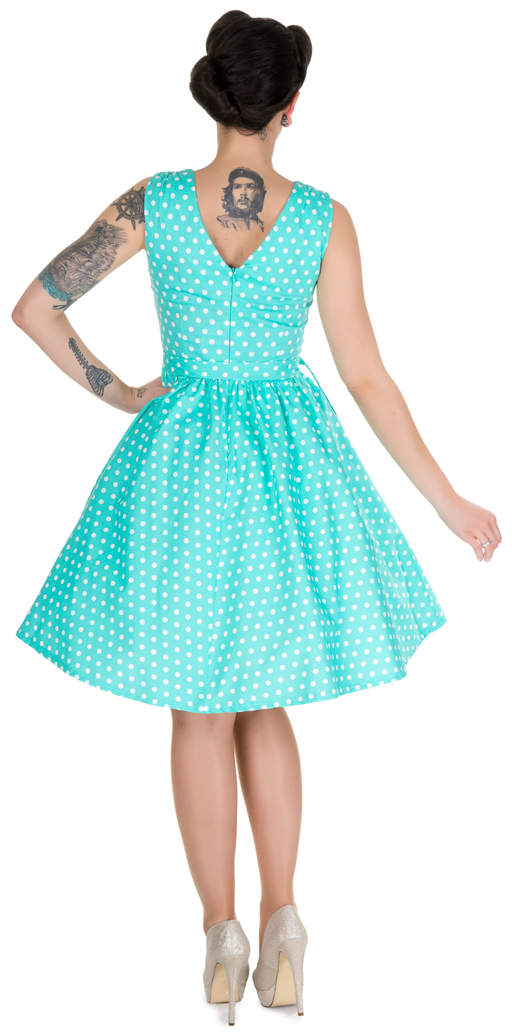 Dolly & Dotty - Wholesale Dress - Women's - Wendy Retro Polka Dot Rockabilly Dress in Aqua2