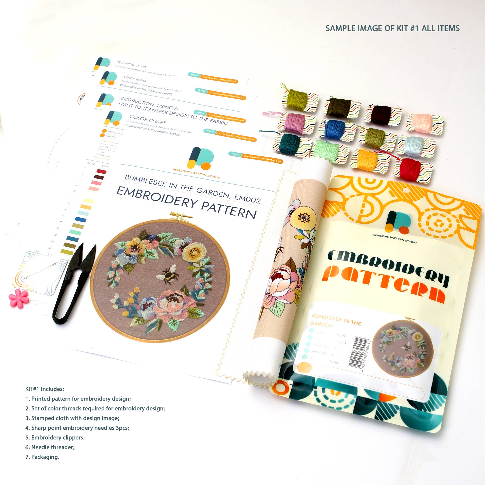 Awesome Pattern Studio - Wholesale Embroidery/Cross Stitch Supplies - Cute House Plants Embroidery Kit1