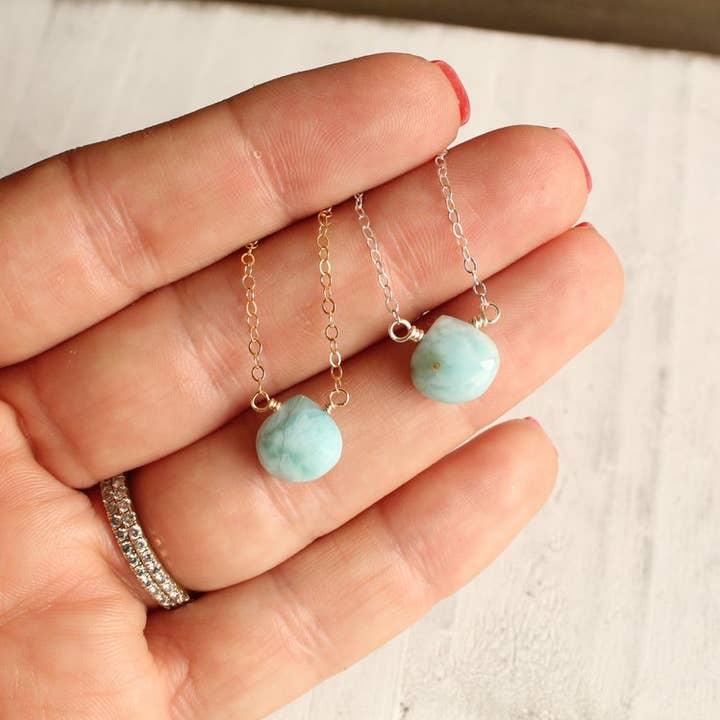 Larimar Teardrop Necklace for wholesale by Panache