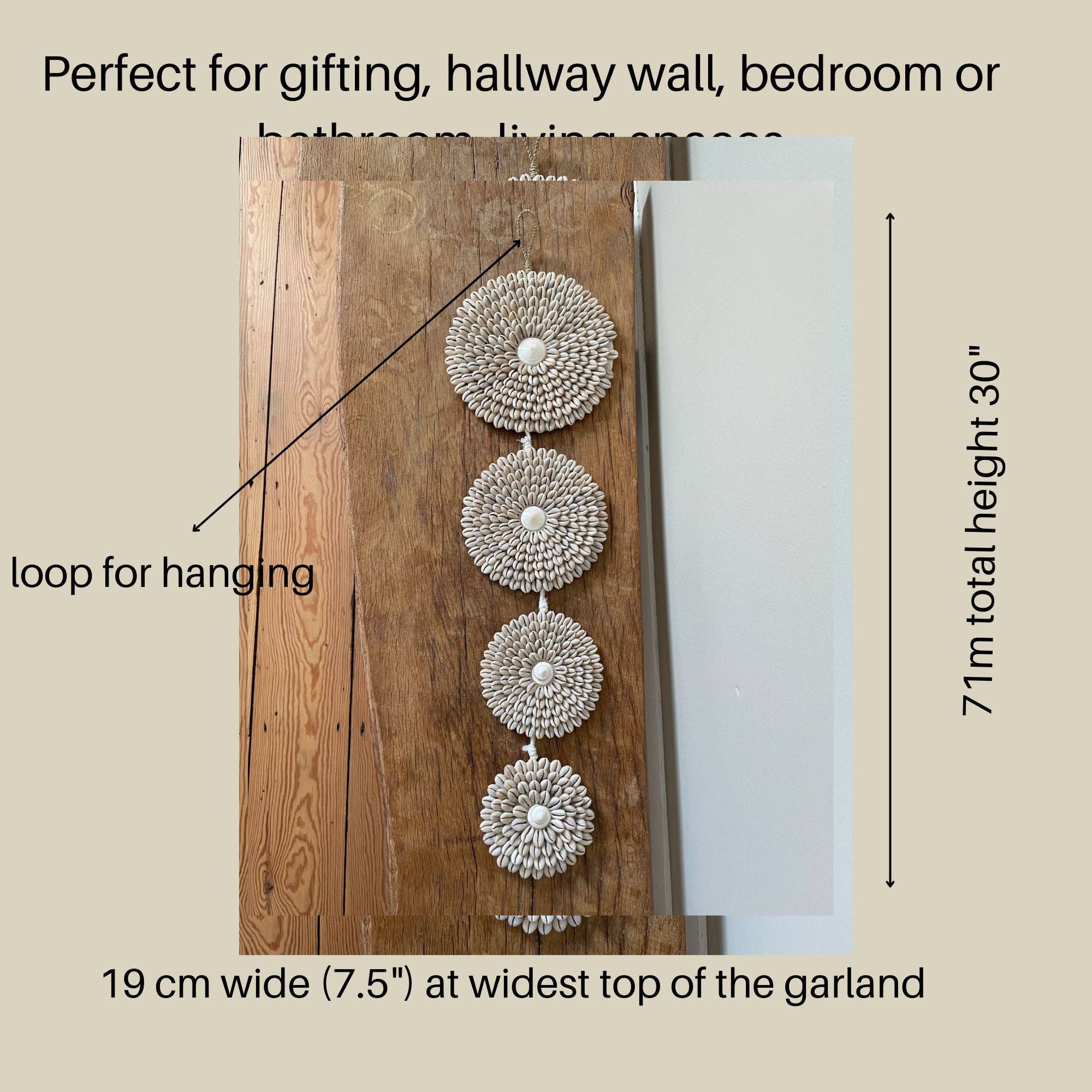 Jak Jak Home – wholesale Wall Accent – Cowrie Shell Garland Wall Art | Boho Home Natural Wall Decor1