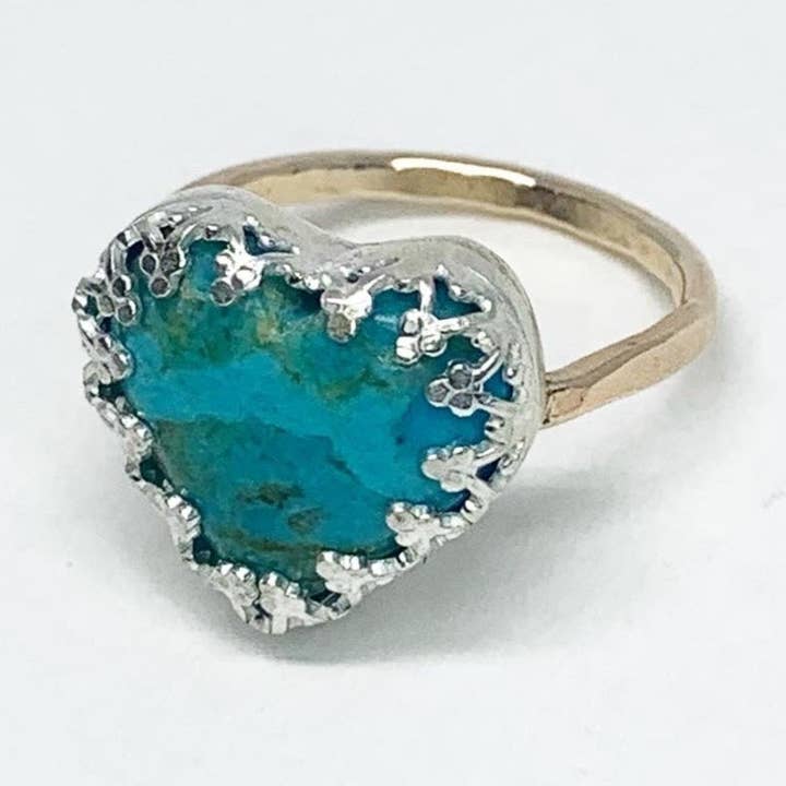 Turquoise Heart Ring #114 for wholesale by Jennifer Cervelli Jewelry
