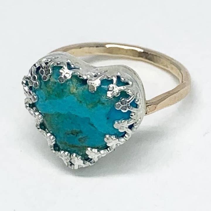 Anel Coração Turquesa #114 por atacado de Jennifer Cervelli Jewelry